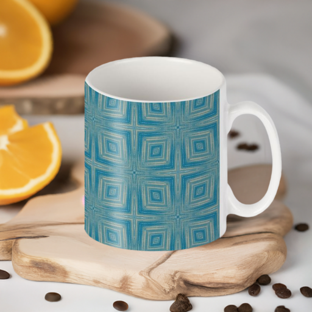 Blue and light gold cup
