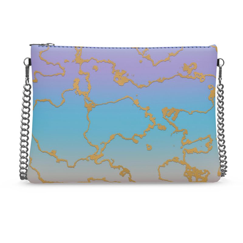Blue, pink leather bag- Break-less Border's
