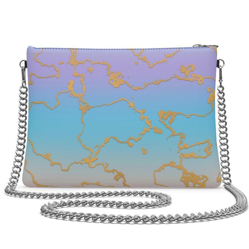 Blue, pink leather bag- Break-less Border's