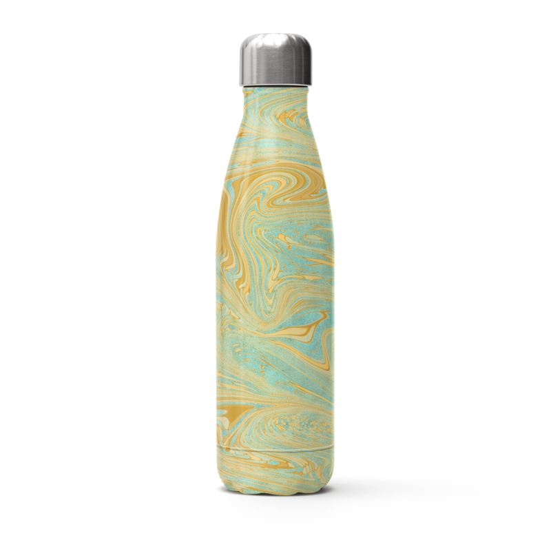 Green and Brown Stainless steel Thermal Bottle
