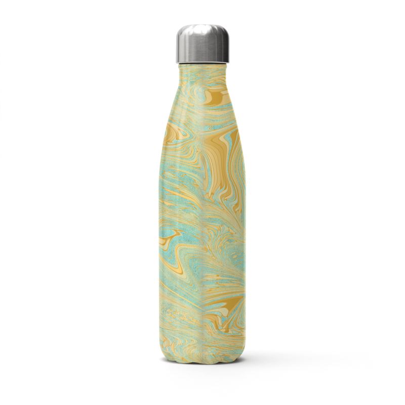 Green and Brown Stainless steel Thermal Bottle