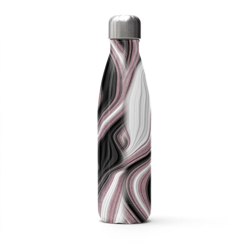 White & Rose gold wavy water bottle