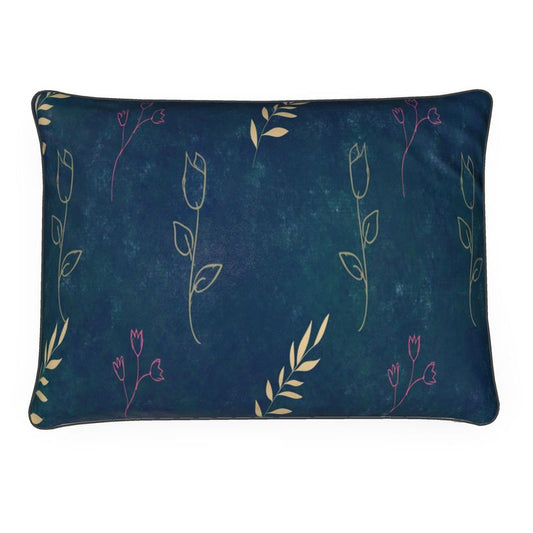 Teal velvet leafs Pillows