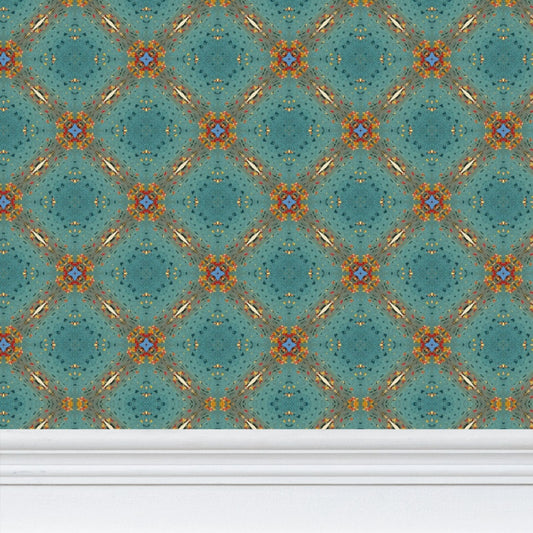 Turquoise & gold  Wallpaper