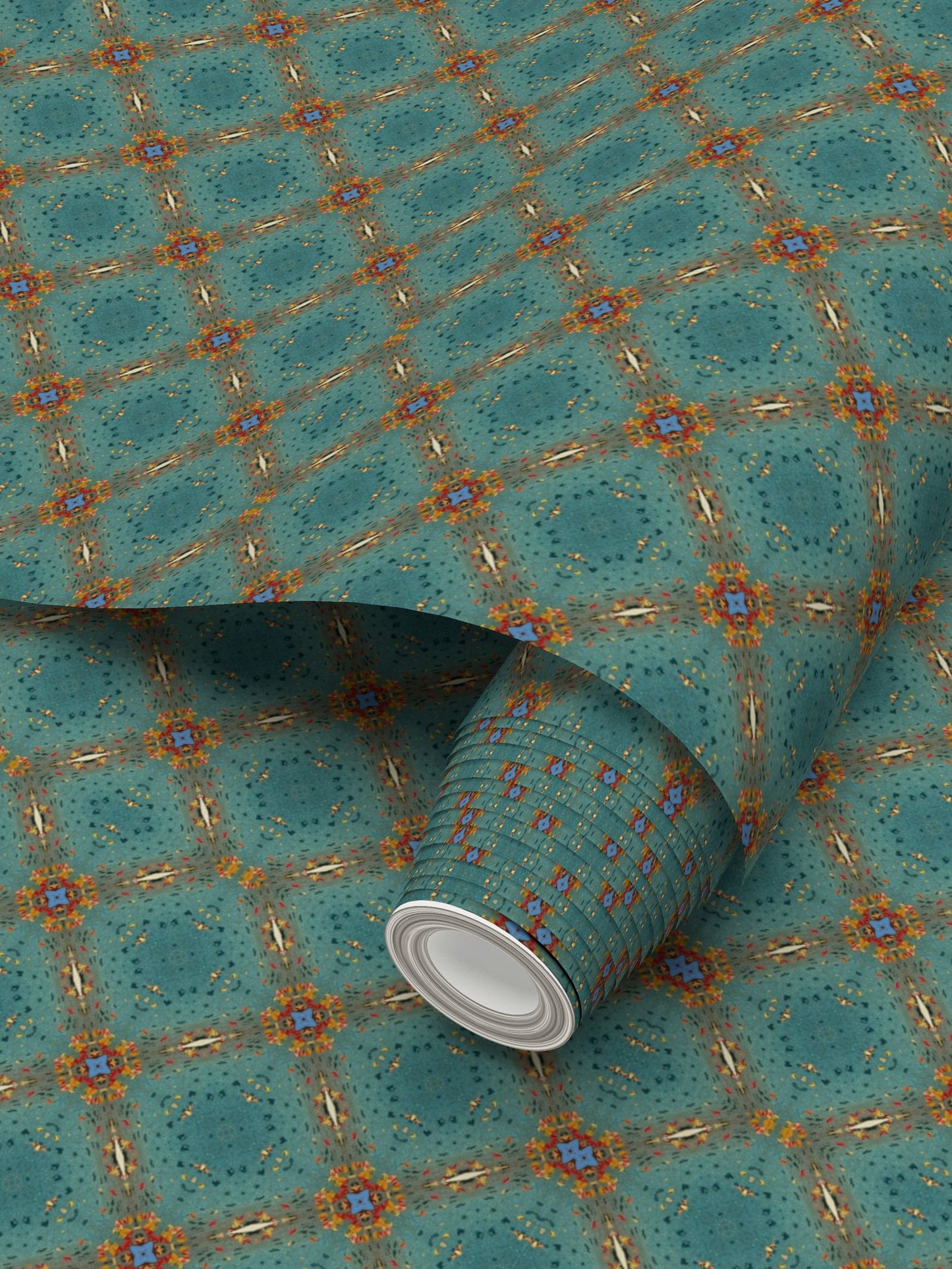 Turquoise & gold  Wallpaper