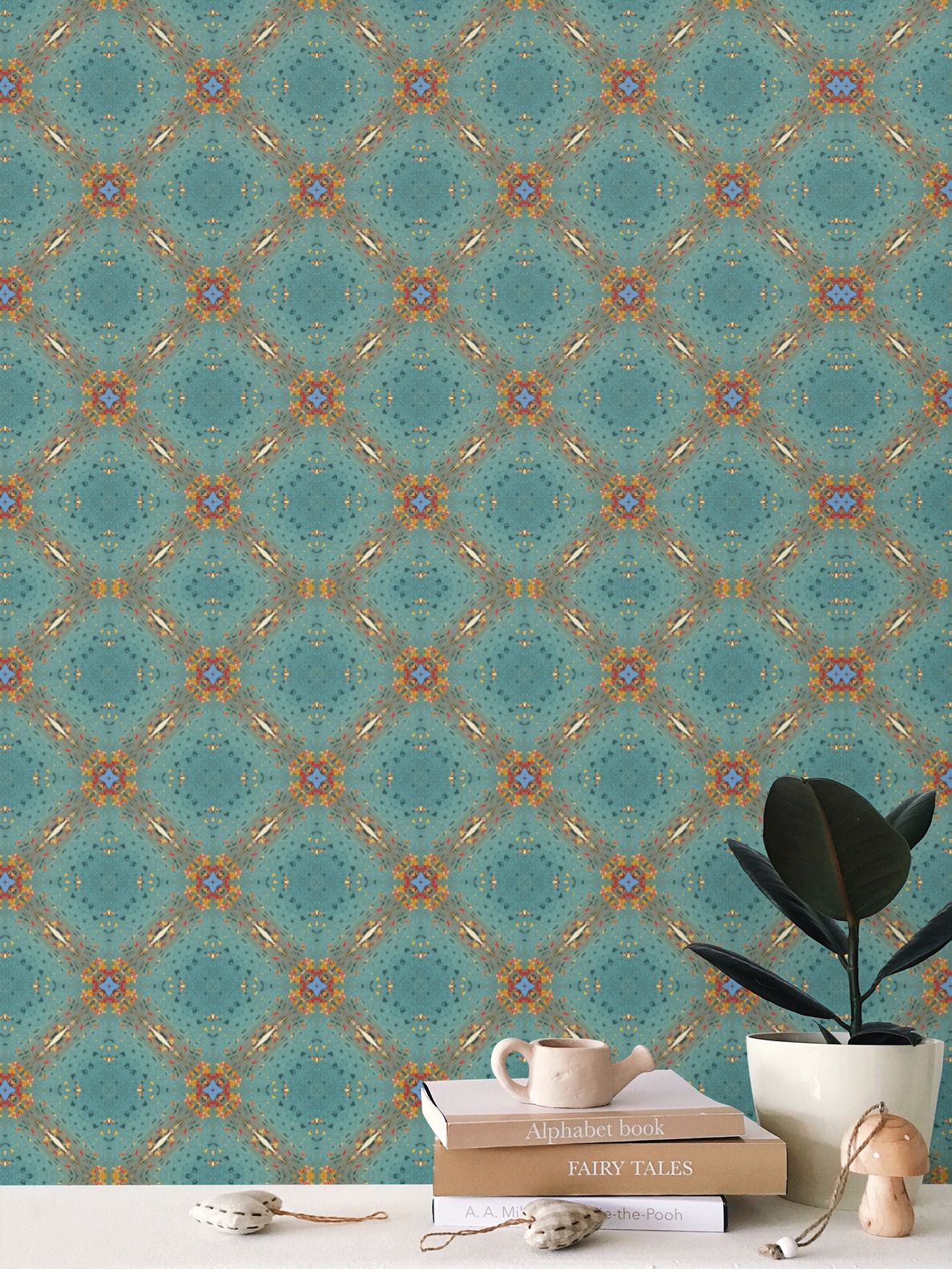 Turquoise & gold  Wallpaper