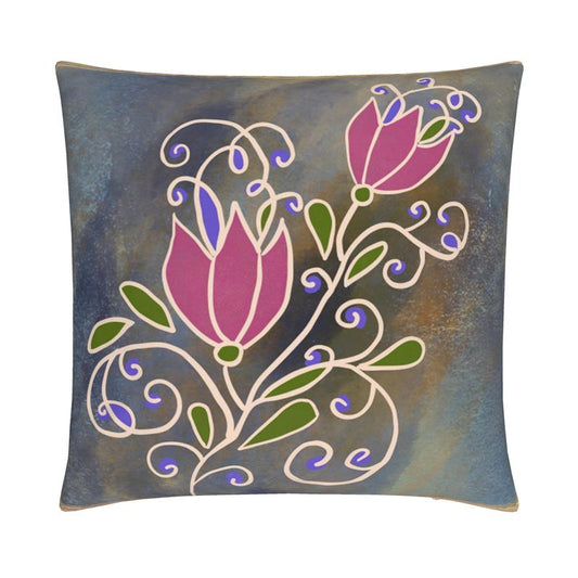 Pretty Flowers on grey cushion covers